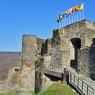 Feodaal kasteel van La Roche-en-Ardenne, Ardennen, België
